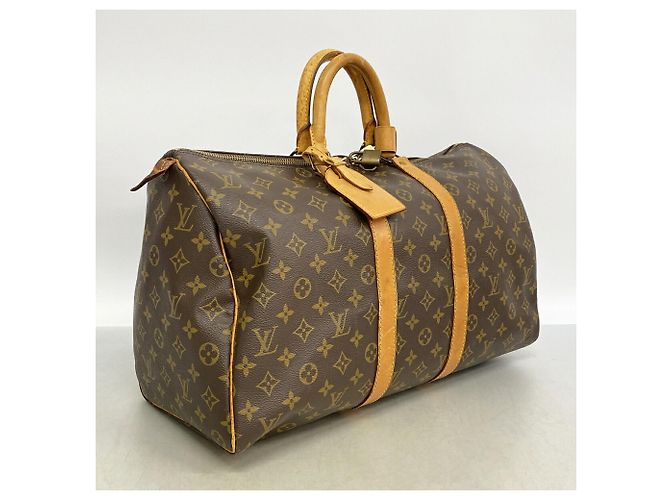 Borsa Louis Vuitton Boston Monogram Keepall 45 Marrone - vista 2