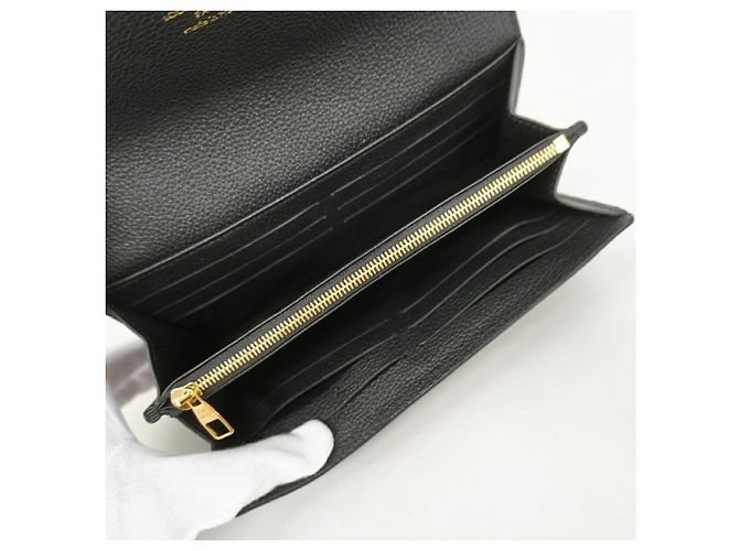 Louis Vuitton Monogram Empreinte Portefeuille Sarah Long Wallet Nero - vista 3