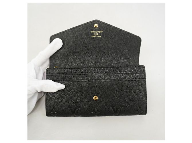 Louis Vuitton Monogram Empreinte Portefeuille Sarah Long Wallet Nero - vista 6