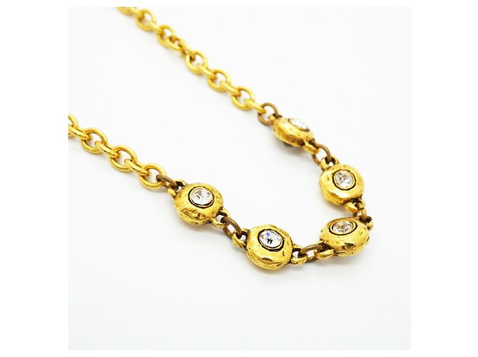 Collana Chanel placcata oro con strass D'oro - vista 2