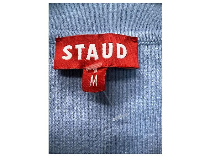 Chaleco abotonado con cuello de algodón Baby Blue Staud Azul claro - vista 2