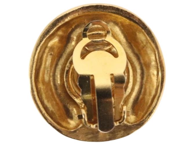 Chanel Vintage Round CC Clip-On Metal with Faux Pearl Golden - view 4