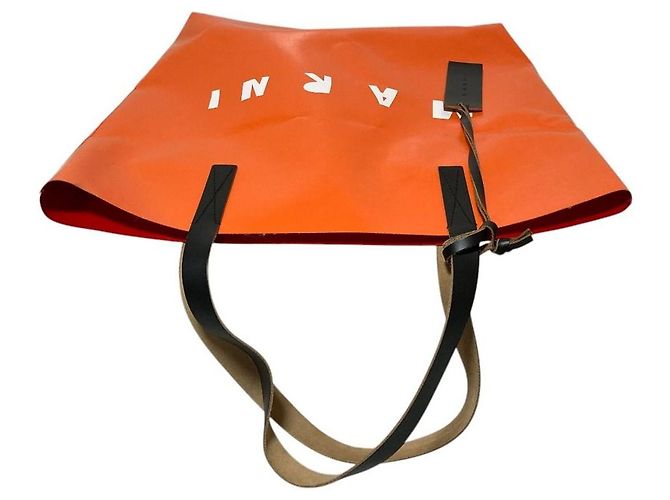 Borsa Tote Marni in PVC arancione - vista 4