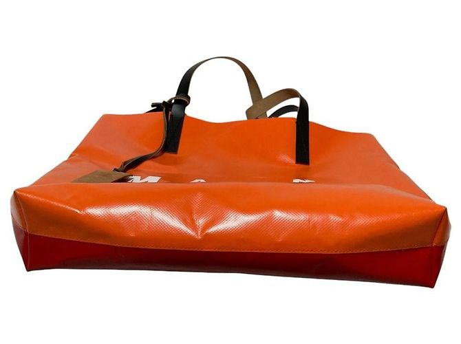 Borsa Tote Marni in PVC arancione - vista 5