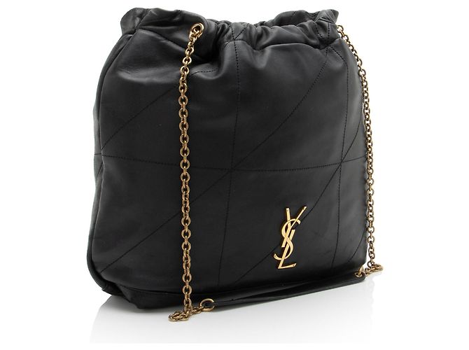 Borsa a spalla grande Saint Laurent Jamie 4.3 Pochon in pelle di agnello Nero - vista 2