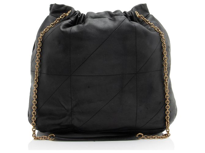 Borsa a spalla grande Saint Laurent Jamie 4.3 Pochon in pelle di agnello Nero - vista 3