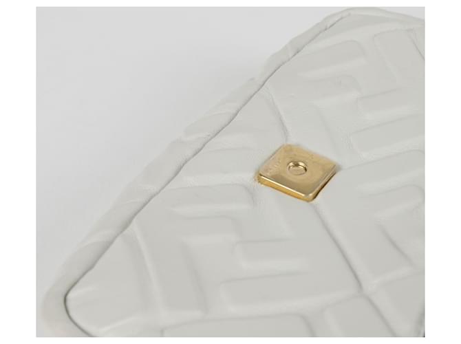 Fendi Mini Borsa Baguette a Spalla Bianco - vista 10