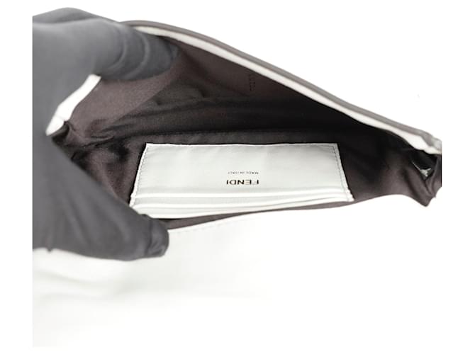 Fendi Mini Borsa Baguette a Spalla Bianco - vista 9