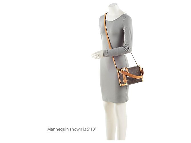 Borsa a tracolla Side Trunk MM in tela Monogram Louis Vuitton Marrone - vista 5