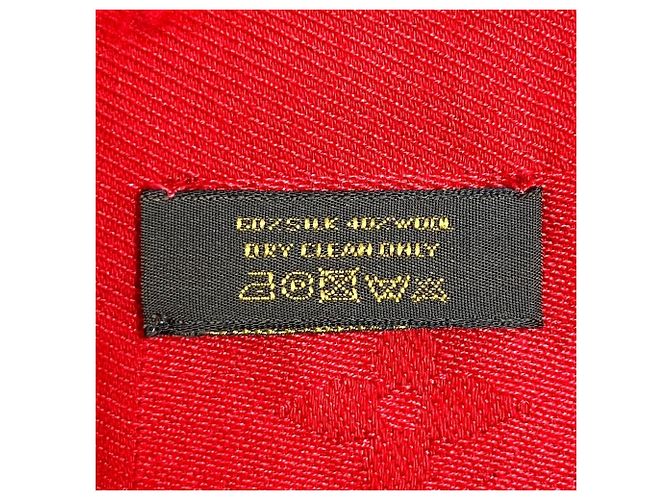 Stola in lana e seta jacquard Monogram Louis Vuitton Rosso - vista 10