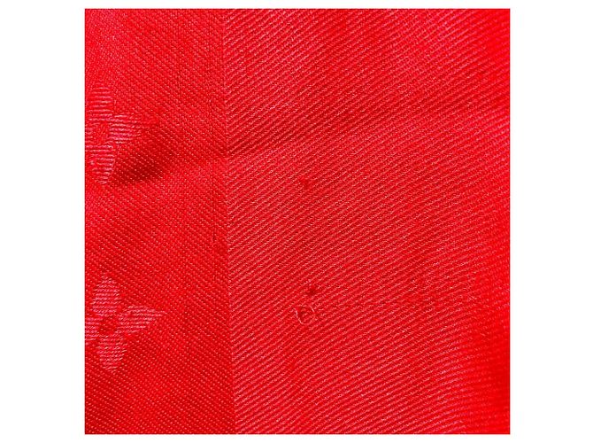 Stola in lana e seta jacquard Monogram Louis Vuitton Rosso - vista 6