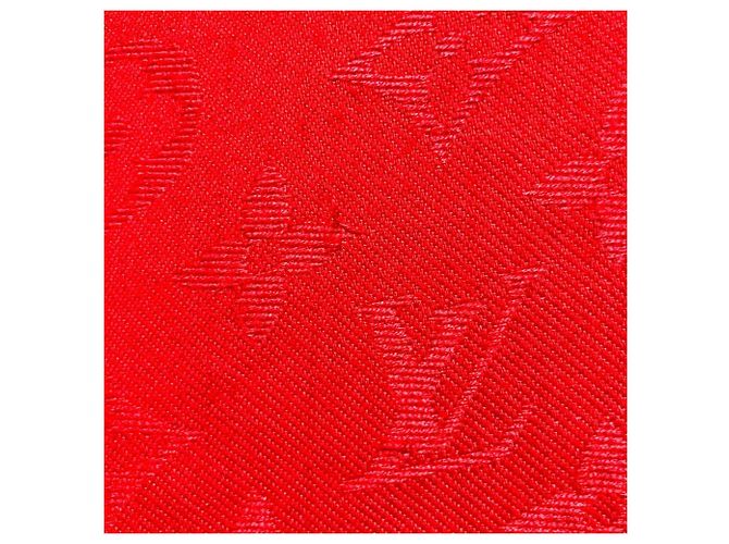 Stola in lana e seta jacquard Monogram Louis Vuitton Rosso - vista 8