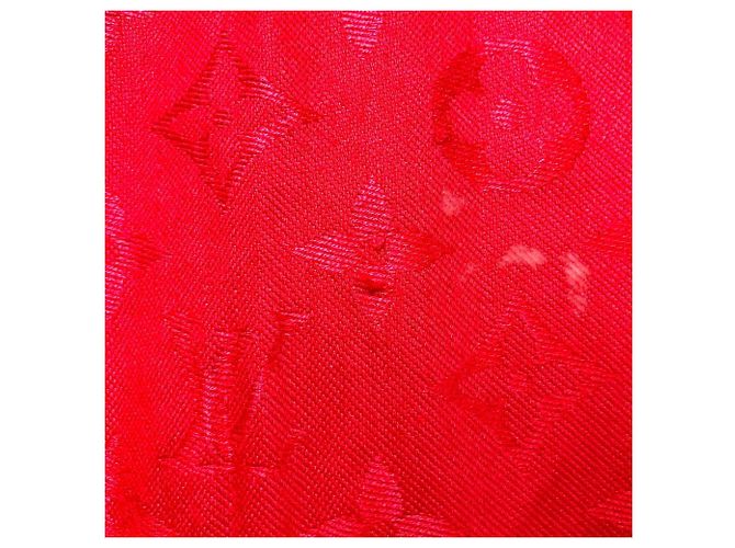 Stola in lana e seta jacquard Monogram Louis Vuitton Rosso - vista 9