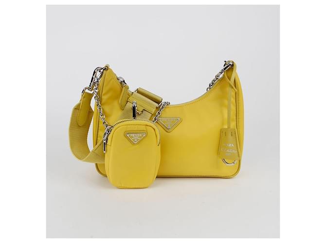 Prada Borsa a tracolla e crossbody Reedition Multi Hobo Giallo - vista 2