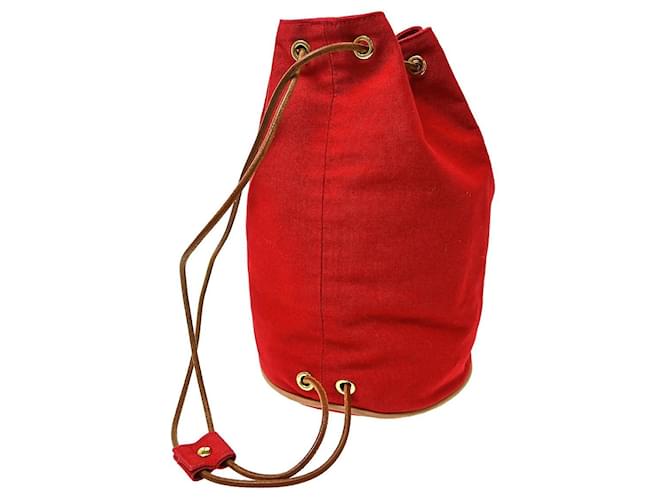 Hermès Polochon Drawstring Cotton Rosso - vista 2