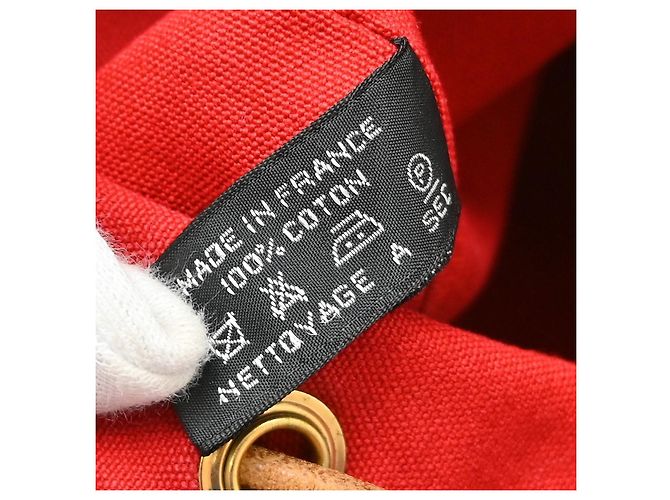 Hermès Polochon Drawstring Cotton Rosso - vista 5