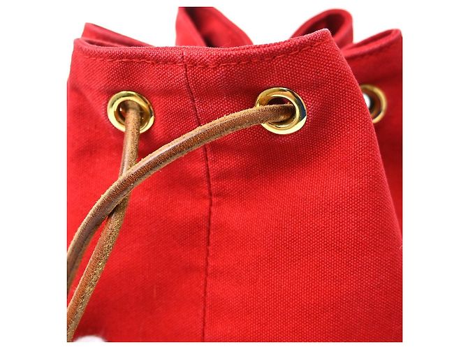 Hermès Polochon Drawstring Cotton Rosso - vista 7