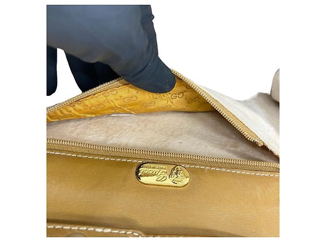 Borsa a tracolla in pelle Gucci Micro GG Marrone Beige - vista 10