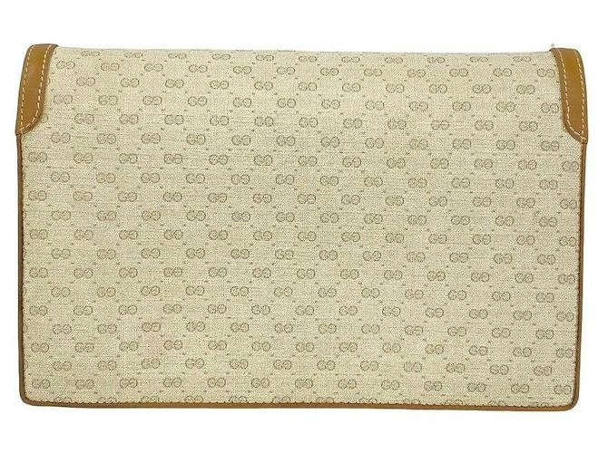 Borsa a tracolla in pelle Gucci Micro GG Marrone Beige - vista 3