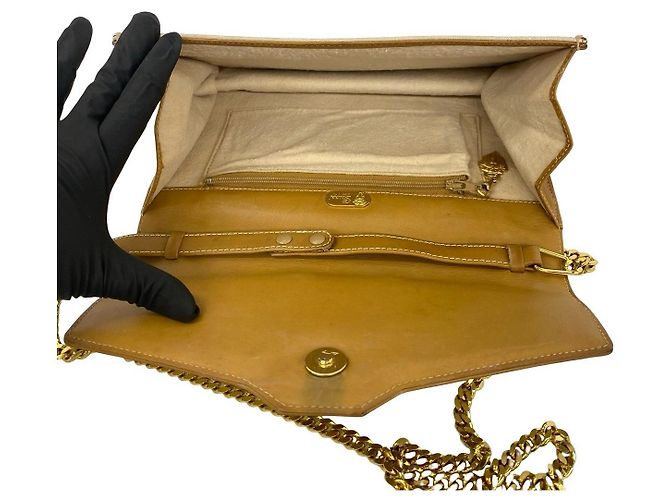 Borsa a tracolla in pelle Gucci Micro GG Marrone Beige - vista 9