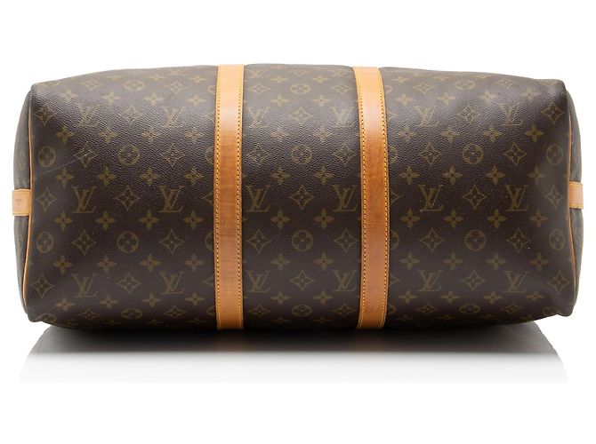 Louis Vuitton Vintage Monogram Canvas Keepall Bandouliere 50 Duffle Marrone - vista 4