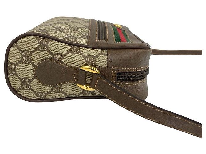Borsa a tracolla Gucci in tela GG e pelle Marrone - vista 6