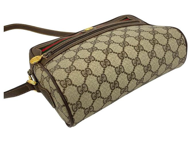 Borsa a tracolla Gucci in tela GG e pelle Marrone - vista 7
