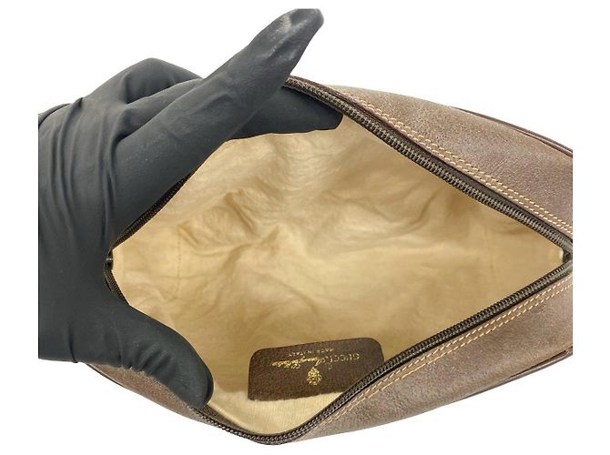 Borsa a tracolla Gucci in tela GG e pelle Marrone - vista 9