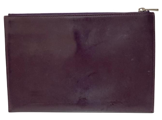 Givenchy Leder-Kuvert-Clutch Lila - Ansicht 2