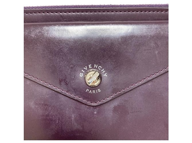 Givenchy Leder-Kuvert-Clutch Lila - Ansicht 5