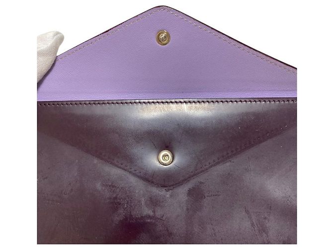 Givenchy Leder-Kuvert-Clutch Lila - Ansicht 6