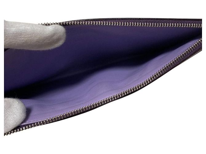 Givenchy Leder-Kuvert-Clutch Lila - Ansicht 7