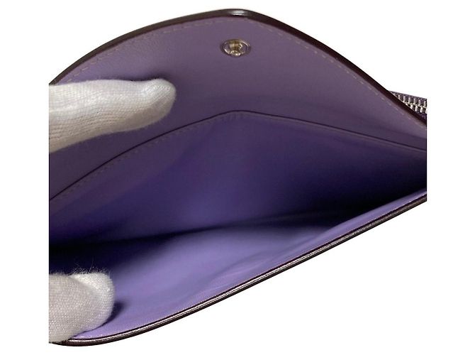 Givenchy Leder-Kuvert-Clutch Lila - Ansicht 8