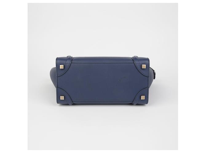 Céline Borsa Micro Tote Luggage Blu - vista 8