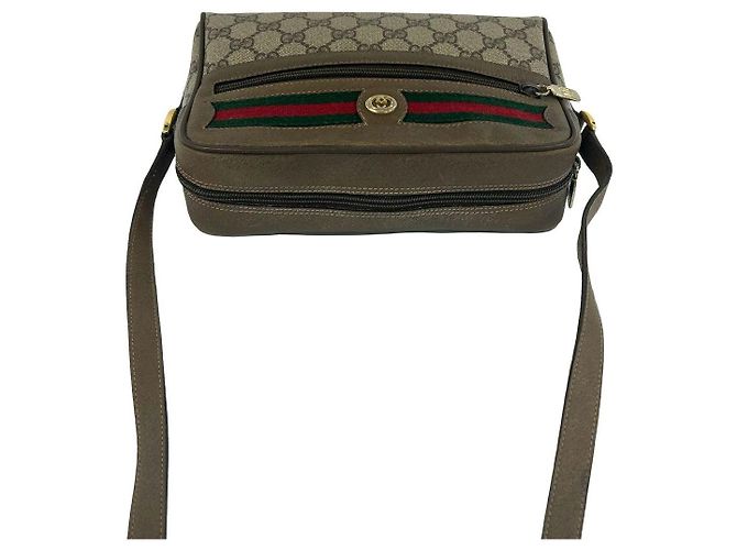 Borsa a tracolla in pelle Gucci GG Marrone - vista 4