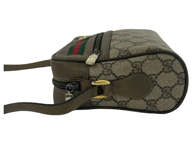 Borsa a tracolla in pelle Gucci GG Marrone - vista 5