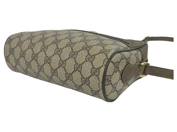 Borsa a tracolla in pelle Gucci GG Marrone - vista 8