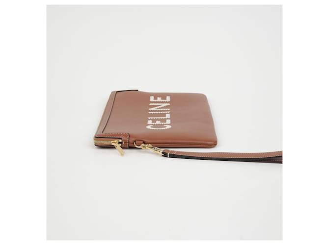 Céline Pochette con tracolla piccola Logo Marrone - vista 4