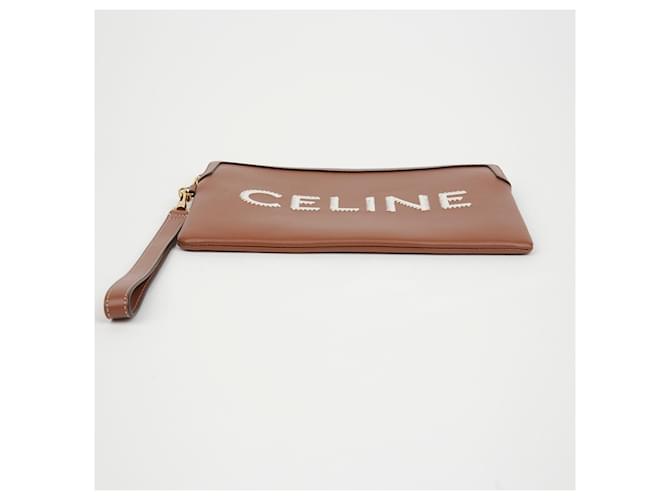Céline Pochette con tracolla piccola Logo Marrone - vista 5