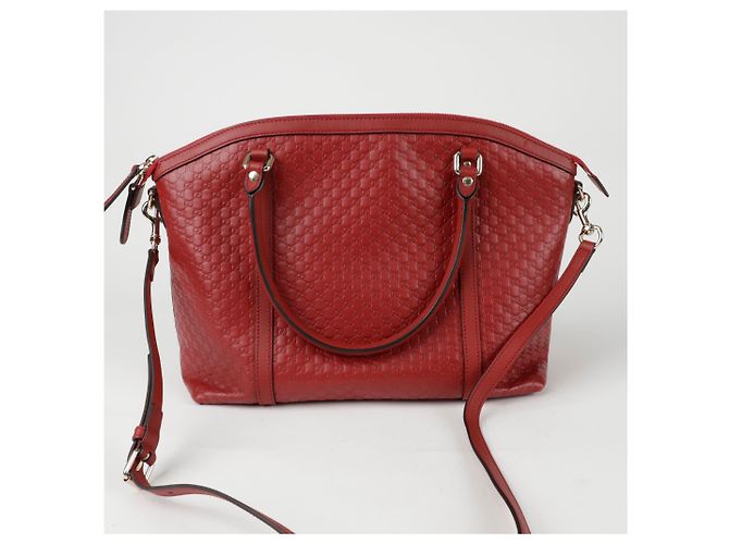 Gucci Borsa a spalla tote Micro Shima Rosso - vista 5