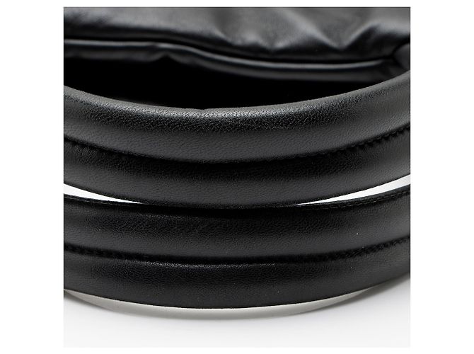 Sacola Shopping Saint Laurent em couro acolchoado com logo Preto - vista 10