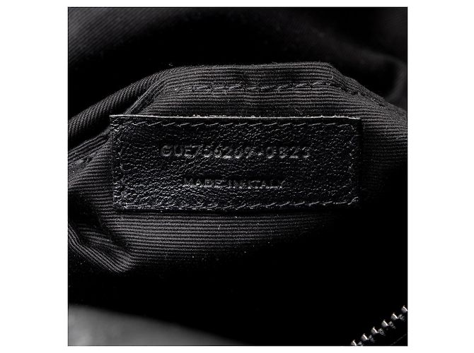 Sacola Shopping Saint Laurent em couro acolchoado com logo Preto - vista 6