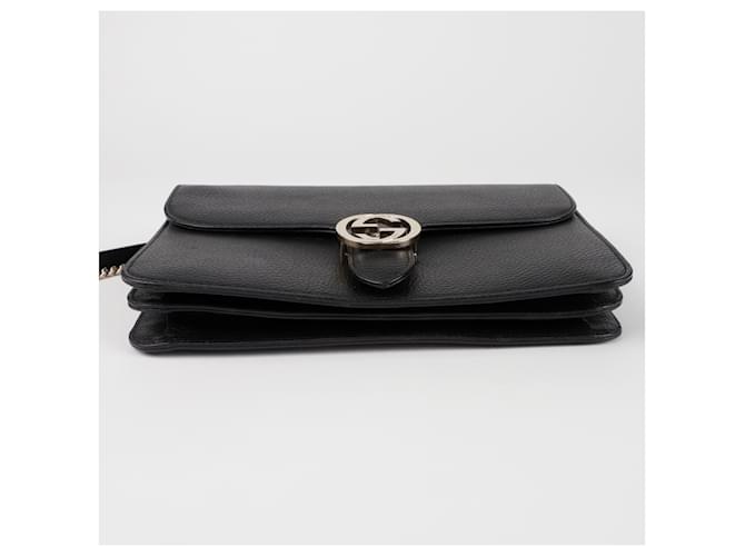 Gucci Borsa a tracolla media Interlocking Nero - vista 7