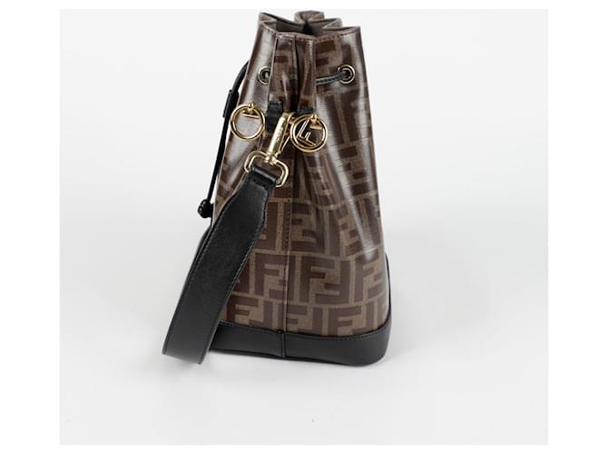 Fendi Borsa a secchiello Montrezo Small a tracolla e spalla Marrone - vista 3