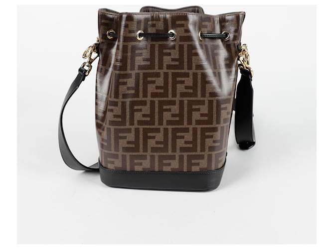 Fendi Borsa a secchiello Montrezo Small a tracolla e spalla Marrone - vista 4