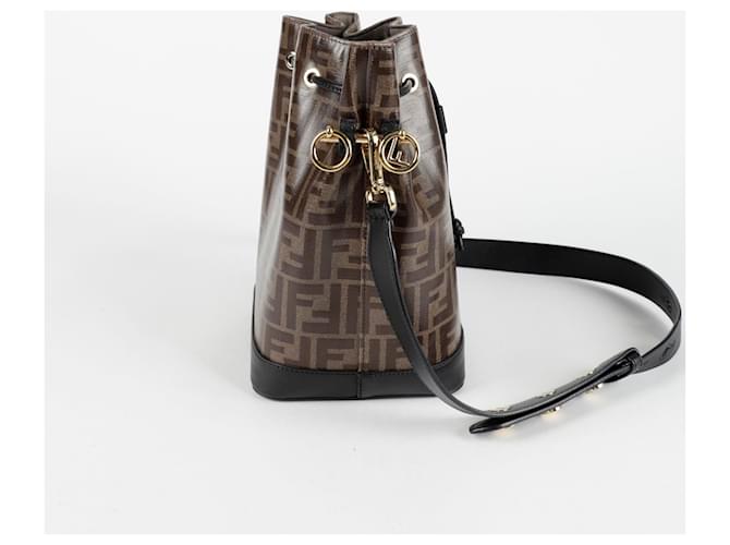 Fendi Borsa a secchiello Montrezo Small a tracolla e spalla Marrone - vista 5