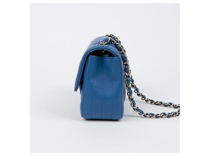 Chanel Classic New Mini Chevron Crossbody Blu - vista 5