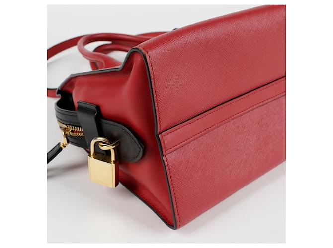 Prada Borsa a spalla tote Esplanade Rosso - vista 10