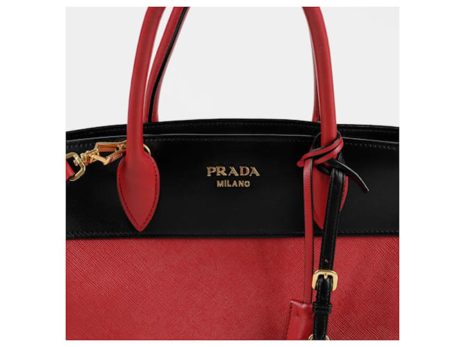 Prada Borsa a spalla tote Esplanade Rosso - vista 2