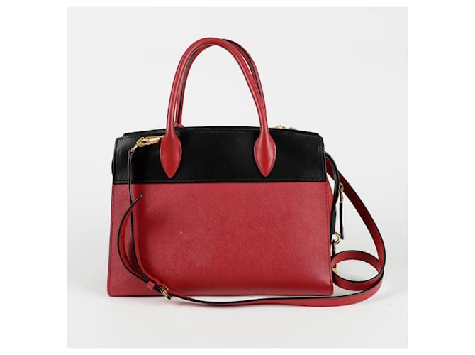 Prada Borsa a spalla tote Esplanade Rosso - vista 6
